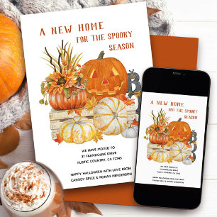 New Home Rustic Halloween Flytta Meddelande