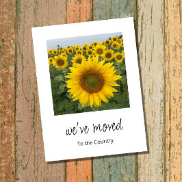 New Home Rustic Sunblommor Flytta Meddelande Vykort