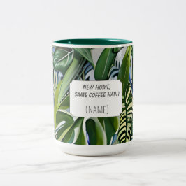 New Home Same Coffee Habit – Personalized  Två-Tonad Mugg