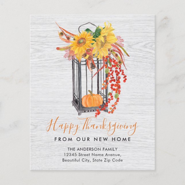 New Home Thanksgiving Pumpkin Moving Announcement (Framsida)