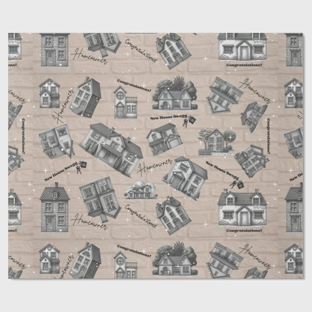 New Home Wrapping Paper Presentpapper (Platt)