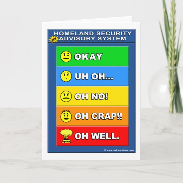 New Homeland Security Advisory System - Lustigt Kort (Framsida)