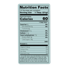 New Honung Nutrition Facts Turcoise Product Fraktsedel