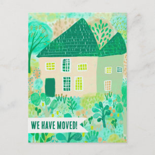 New House Flytta Announement Change Adress Sweet Vykort
