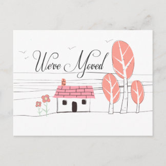 New House Home Notification Flytta Post Card Meddelande Vykort