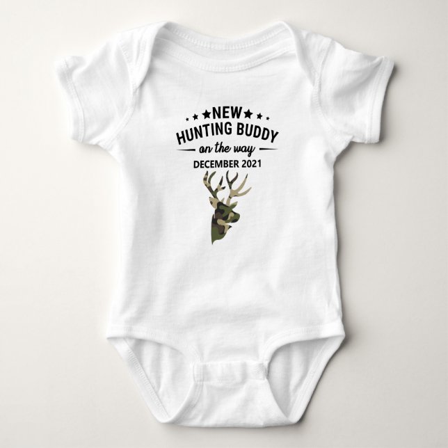 New Hunting Buddy Baby-meddelande T Shirt (Framsida)
