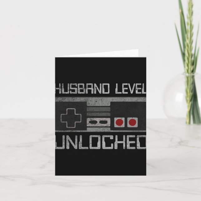 New Husband Level Unlocked Just Married Gamer Bach Kort (Framsida)