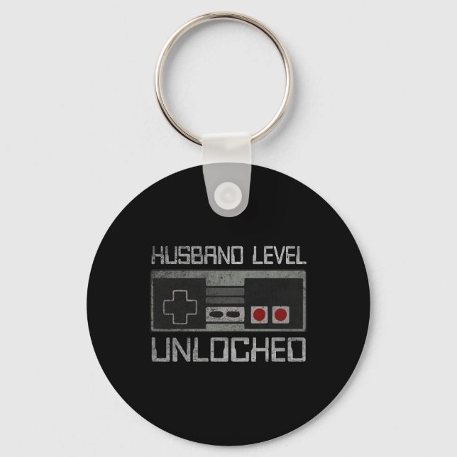 New Husband Level Unlocked Just Married Gamer Bach Nyckelring (Framsida)
