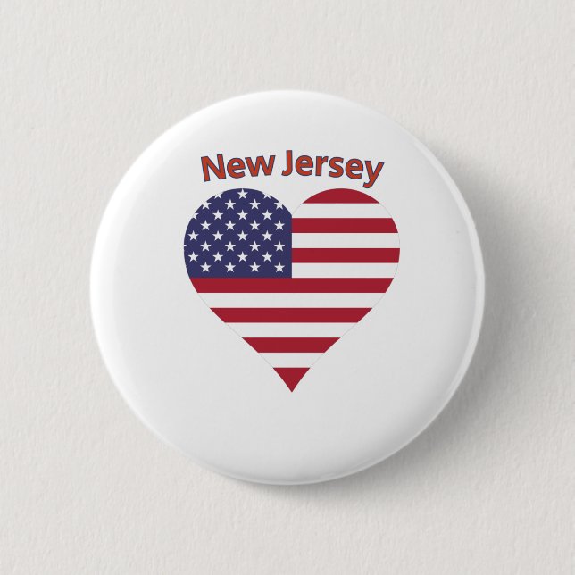 New jersey American Flagga Heart Knapp (Framsida)