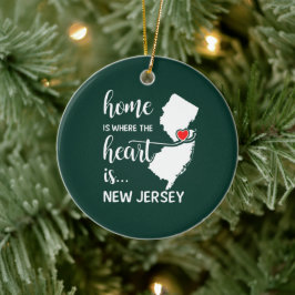 New jersey är där hjärtat finns julgransprydnad keramik
