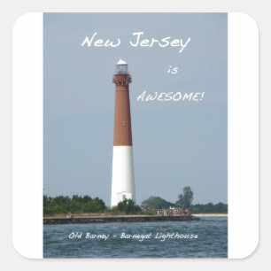 New jersey är Fantastisk - Barnegat fyr Fyrkantigt Klistermärke