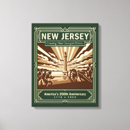 New Jersey Art Deco Amerika 250-årsjubileum Canvastryck