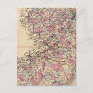 New Jersey Atlas karta Vykort