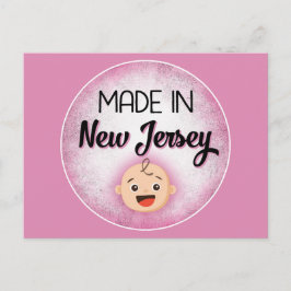 New jersey Baby Funny Rosa New Girl Postcard Vykort