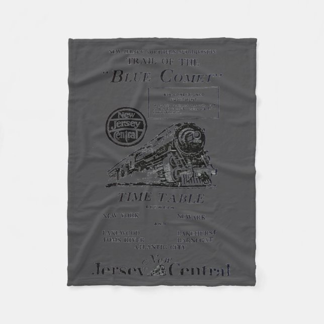 New Jersey Central Blue Comet-tåg  Fleecefilt (Framsidan)