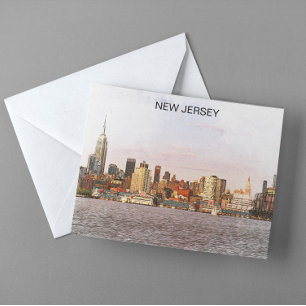 New jersey Cityscape Panorama View Vykort