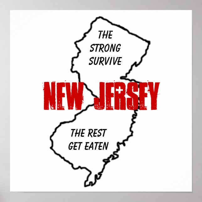 New jersey: Den starka överlev, resten blir uppäte Poster (Framsidan)