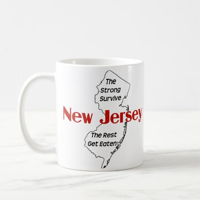 New jersey - Den starka Överlever. Resten får mat Kaffemugg (Vänster)