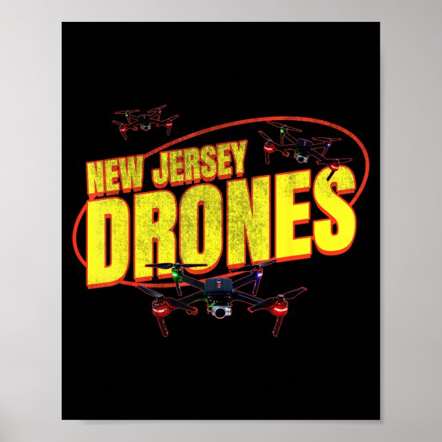 New Jersey Drones Funny Mystery Drones In New Jers Poster (Framsidan)