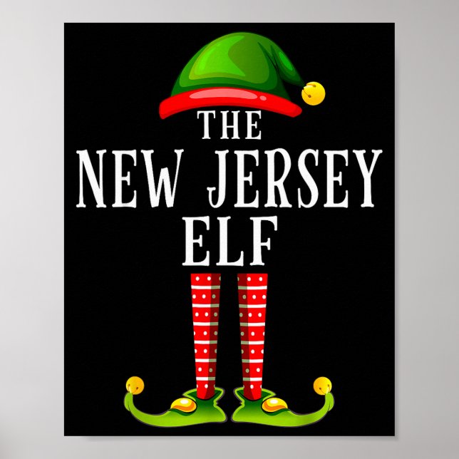 New Jersey Elf Christmas Matching Family Group Pjs Poster (Framsidan)