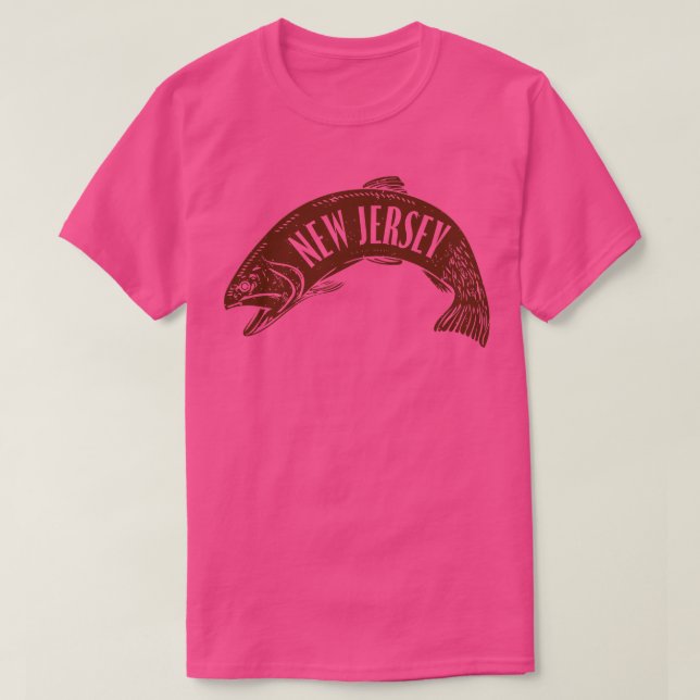 New jersey Fish Wordmark Brown T Shirt (Design framsida)