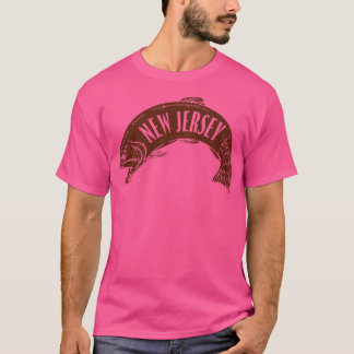 New jersey Fish Wordmark Brown T Shirt