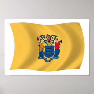 New Jersey Flagga Affisch Print
