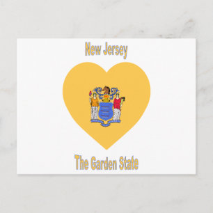 New jersey Flagga Heart Vykort