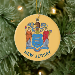 New jersey Flagga Julgransprydnad Keramik