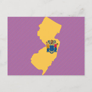 New jersey Flagga Karta Vykort