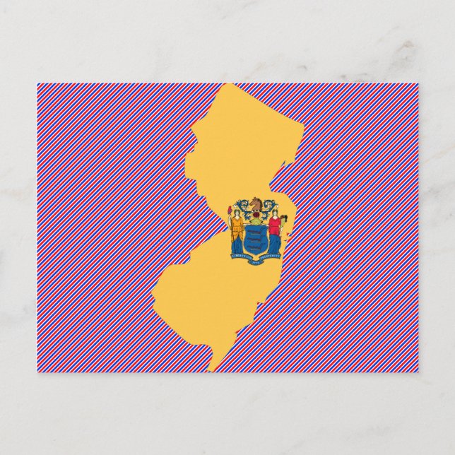 New jersey Flagga Karta Vykort (Framsida)