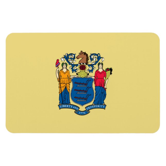 New jersey flagga magnet (Horisontell)