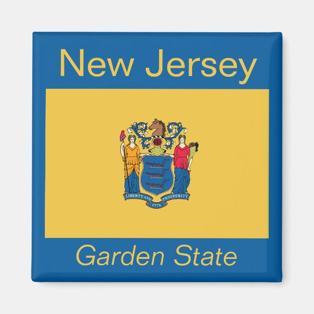 New jersey Flagga Magnet (Framsidan)