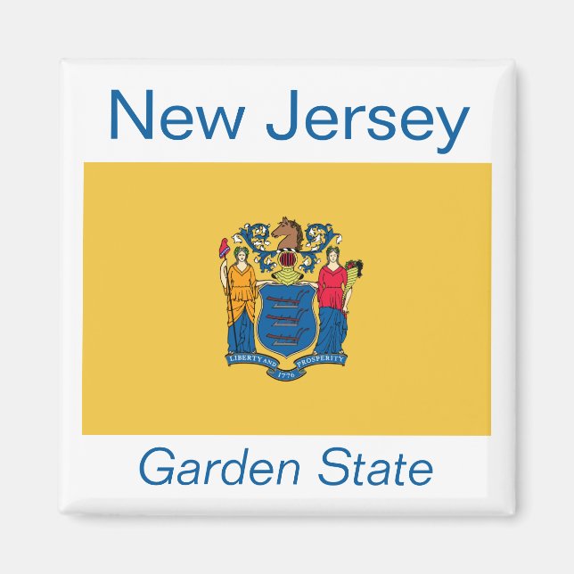 New jersey Flagga Magnet (Framsidan)