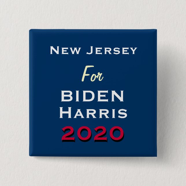 NEW JERSEY för BIDEN HARRIS 2020 Kampanj-knapp Knapp (Framsida)
