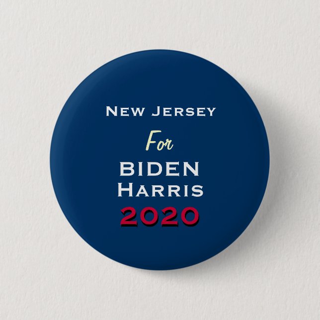 NEW JERSEY för BIDEN HARRIS 2020 Rund knapp (Framsida)