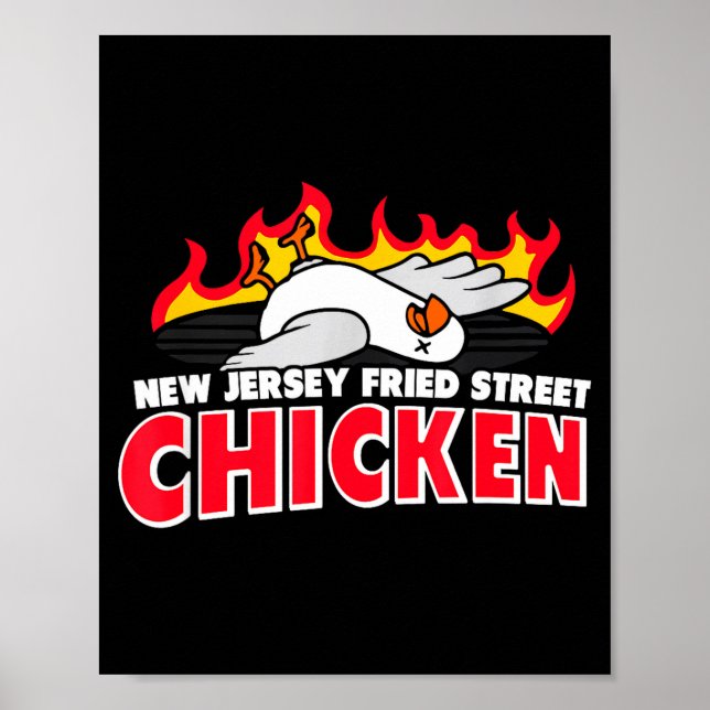 New Jersey Fried Street Chicken Funny Food  Poster (Framsidan)