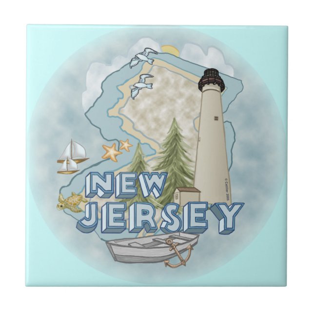 New jersey fyr kakelplatta (Framsidan)
