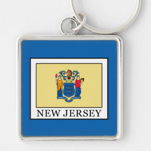 New jersey fyrkantig silverfärgad nyckelring