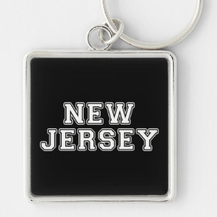 New jersey fyrkantig silverfärgad nyckelring