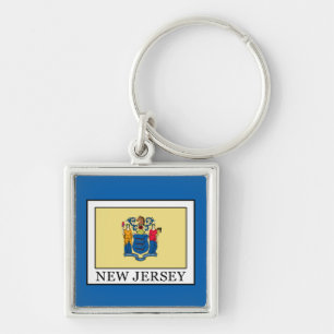New jersey fyrkantig silverfärgad nyckelring