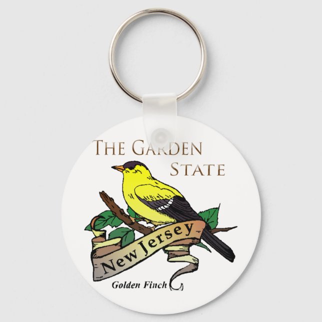 New jersey Garden State Golden Finch Nyckelring (Framsida)