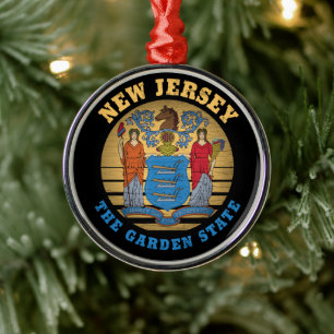 NEW JERSEY GARDEN STATLIG FLAGGA JULGRANSPRYDNAD METALL