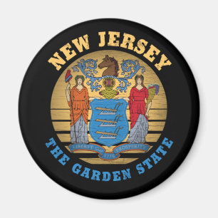 NEW JERSEY GARDEN STATLIG FLAGGA MAGNET