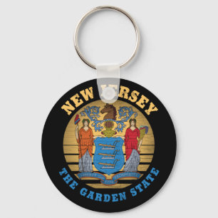NEW JERSEY GARDEN STATLIG FLAGGA NYCKELRING