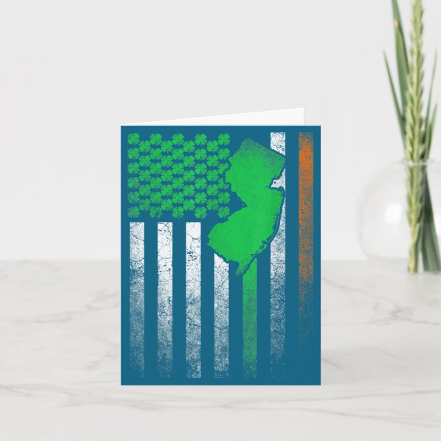 New Jersey-gåva St. Patrick's Day irländsk-amerika Kort (Framsida)