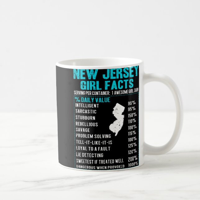 New Jersey Girl Facts Funny Birthday Gift Born In  Kaffemugg (Höger)