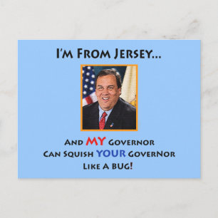 New jersey Gov. Chris Christie Postcard Vykort