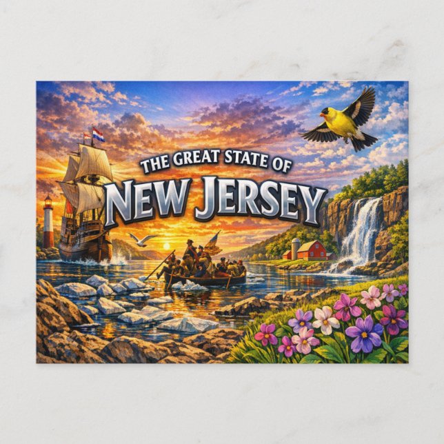 New Jersey Greetings vykort  (Framsida)