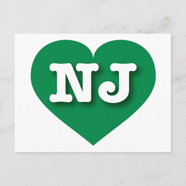 New jersey Grönt Heart - I kärlek NJ Vykort (Framsida)